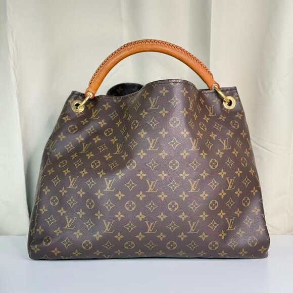 Louis Vuitton Monogram Canvas Artsy MM Shoulder Bag Tote with Brown Handle - Picture 3 of 9